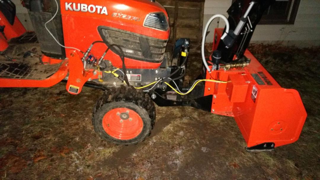 need some help installing bx2750d snow blower on my Kubota BX1800