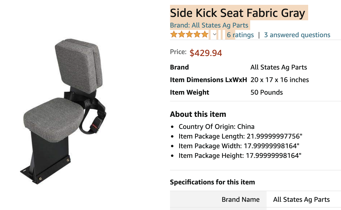 MX5400/6000 Cab Buddy seat OrangeTractorTalks Everything Kubota