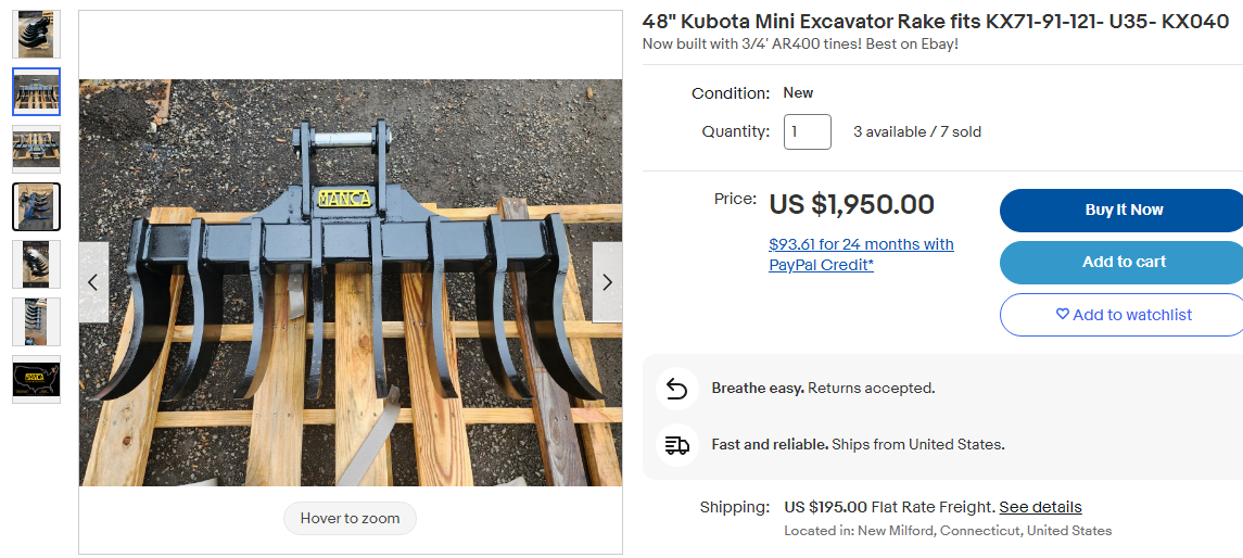 Rake attachment for BH77 OrangeTractorTalks Everything Kubota