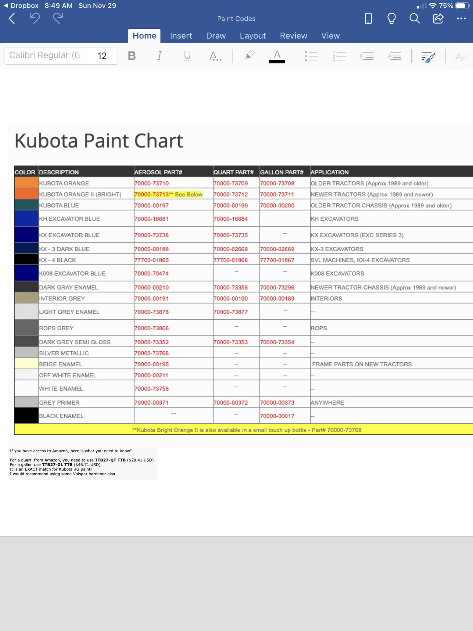 Paint codes OrangeTractorTalks Everything Kubota