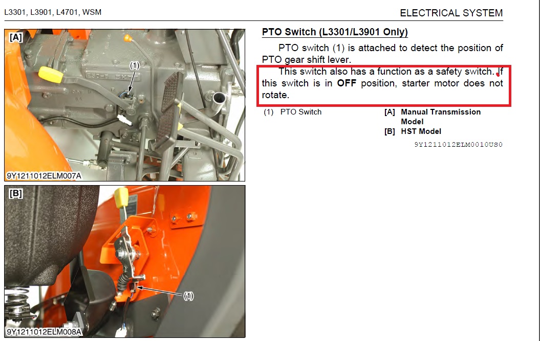 Kubota L3301 PTO problem OrangeTractorTalks Everything Kubota