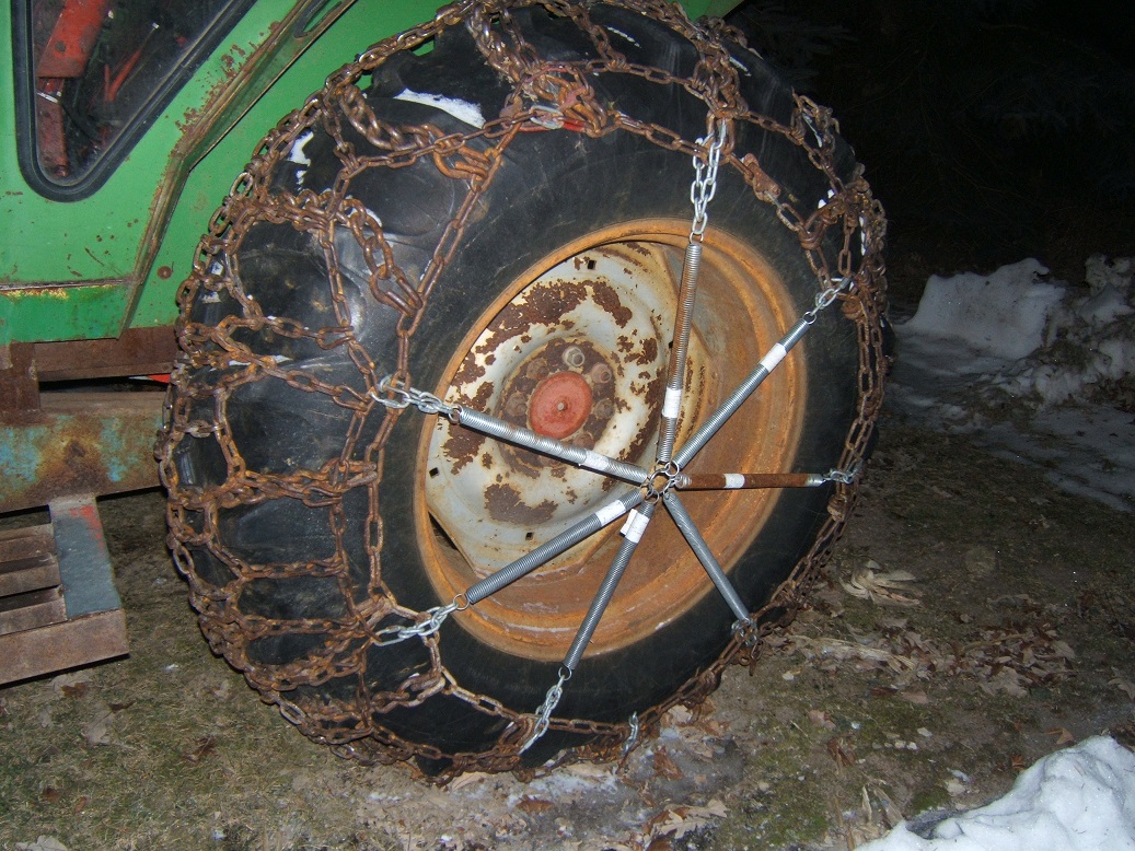 volvo 6x6 with chains in winter 