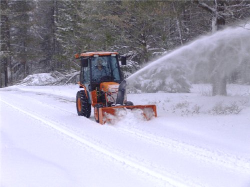 The business end of Steve Foulks' Kubota B3030 and snowblower.